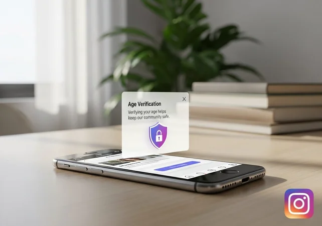 Adolescente verificando edad en smartphone con luz natural