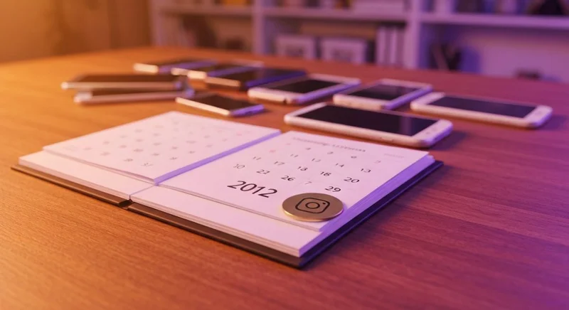 Calendario con 3 abril 2012 y insignia Instagram Android grabada