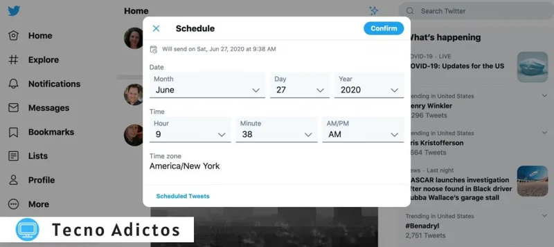Cómo programar un tweet en Twitter - web