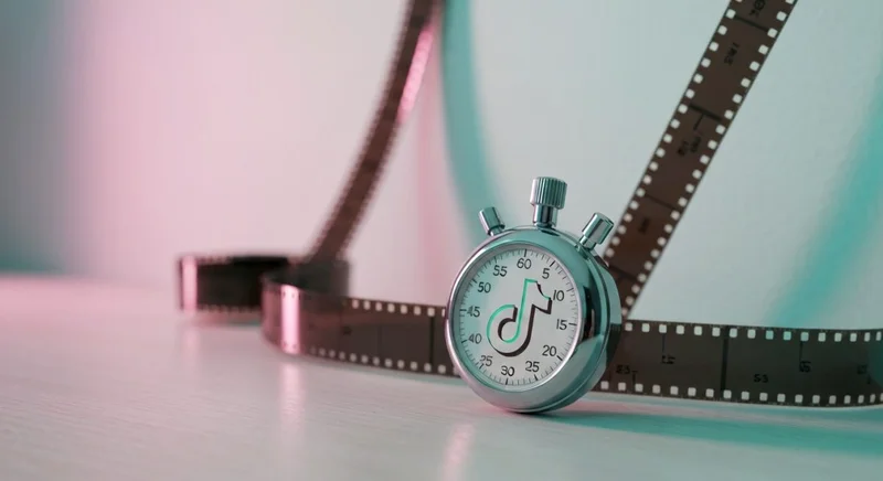 Cronómetro de metal pulido con logo TikTok y película 16mm