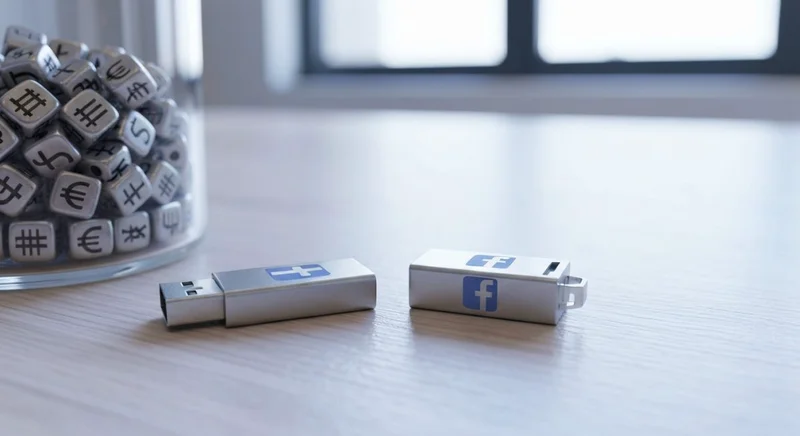 Dos USB con logo de Facebook grabado en tapas metálicas