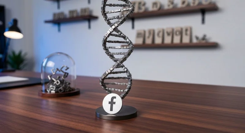 Escultura DNA tipografía escritorio nogal f Windows Mac Android Facebook