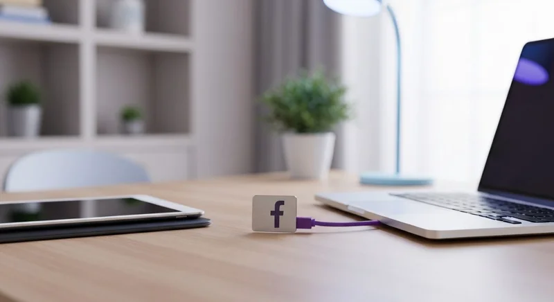 Insignia metálica con logo de Facebook y Band sobre router