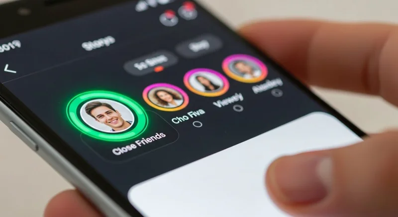 Interfaz de smartphone con historias de Instagram destacadas