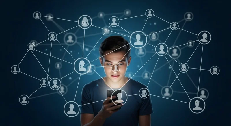 nodos de personas interconectados en Facebook