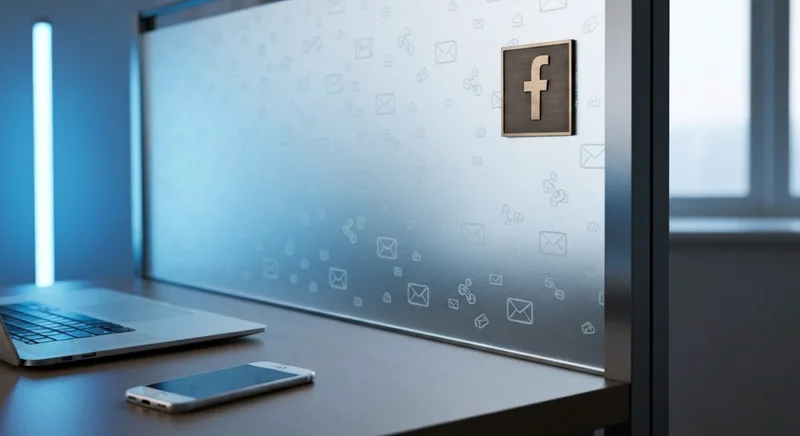 Oficina en casa con pantalla de vidrio esmerilado y Facebook