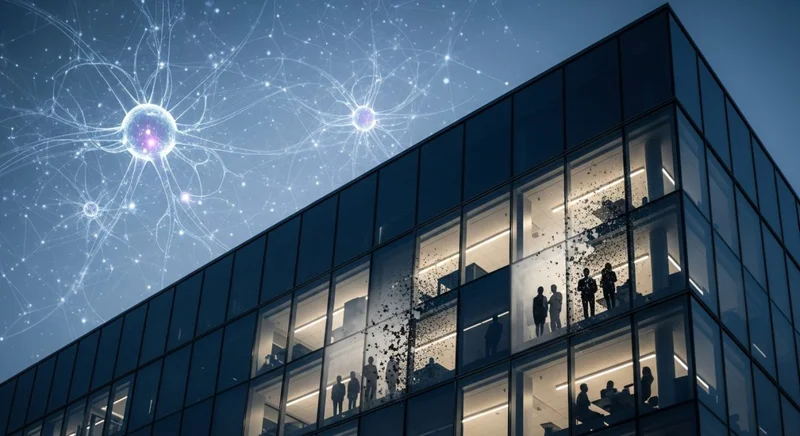 oficinas de meta con cielo simulando inteligencia artificial
