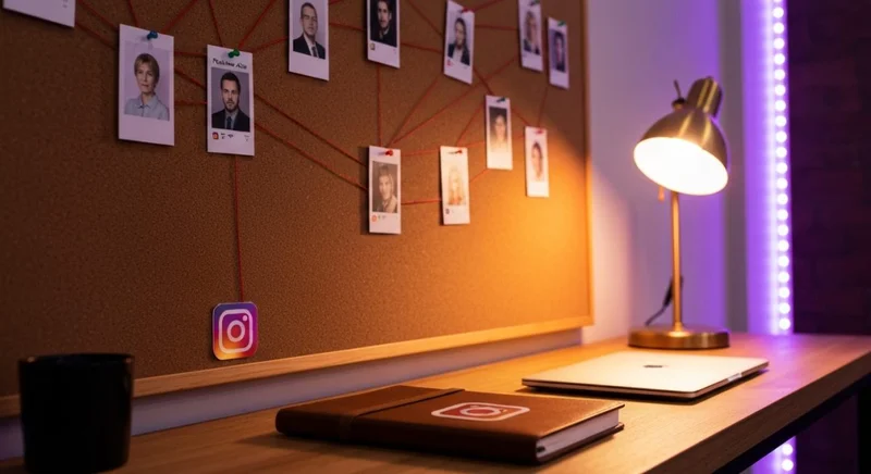Pared de corcho en coworking con tarjetas conectadas Instagram