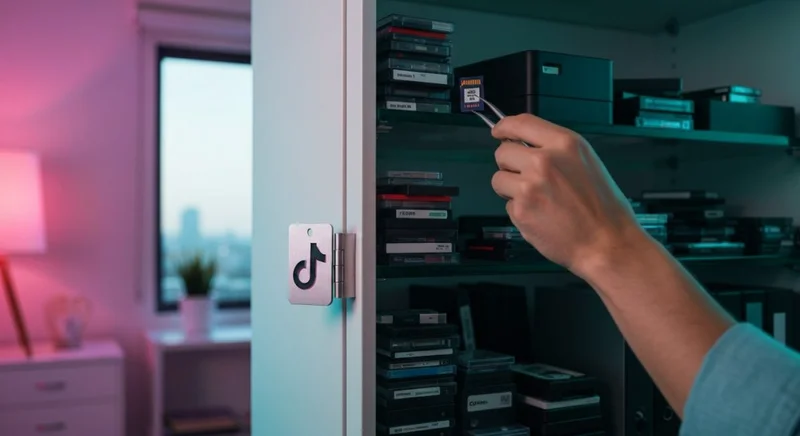 Persona usa pinzas para levantar tarjeta de memoria frente TikTok