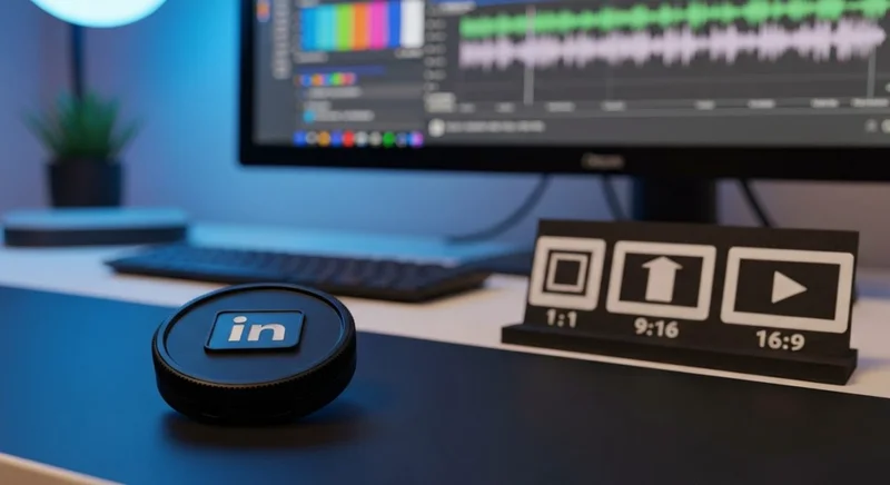 Primer plano de tapa de lente con logo LinkedIn grabado
