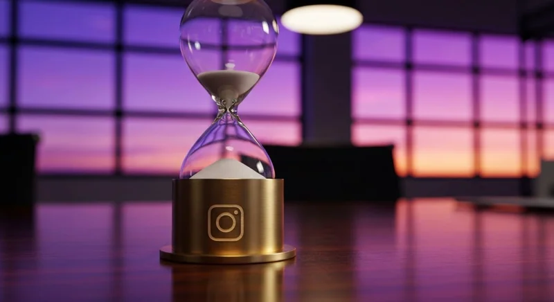 Reloj de arena de vidrio con base de latón Instagram