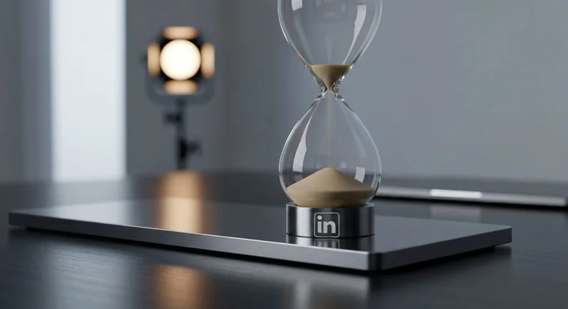 Reloj de arena minimalista con base de metal grabado LinkedIn