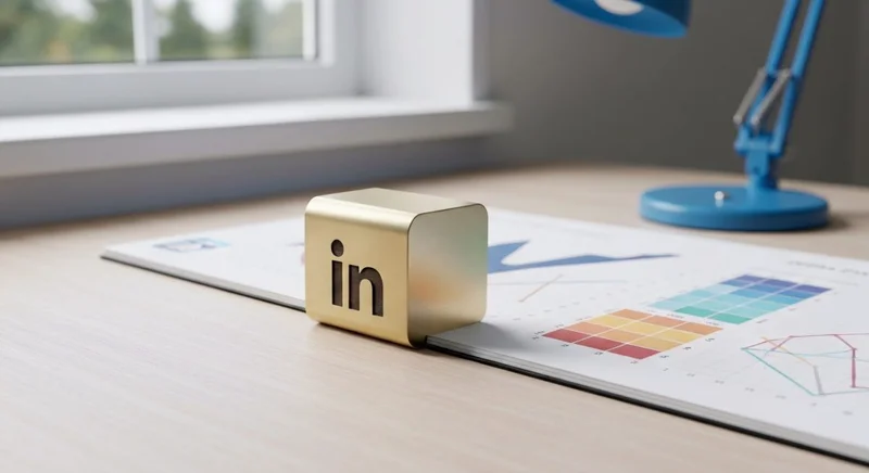 Reloj de escritorio de latón con logo de LinkedIn grabado