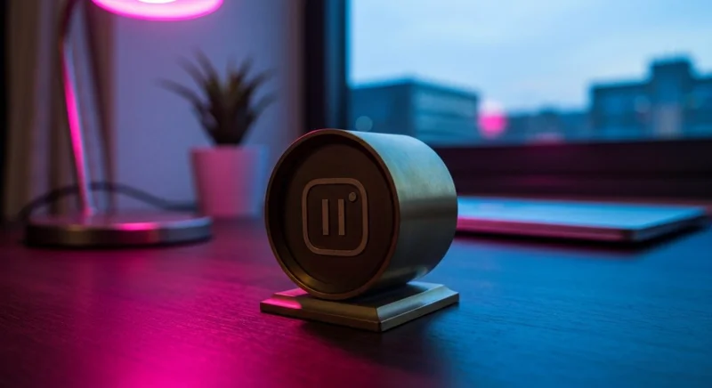 Reloj de escritorio vintage de latón con grabado Instagram