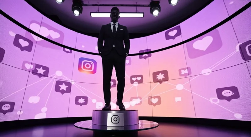 Silueta de futbolista en traje moderno en pedestal Instagram