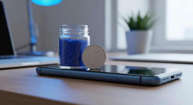 Smartphone moderno sobre escritorio de madera con moneda logo f
