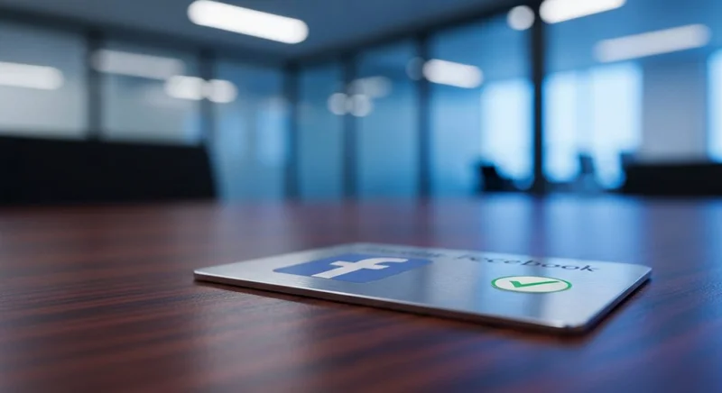 Tarjeta de acceso con logo de Facebook grabado en metal