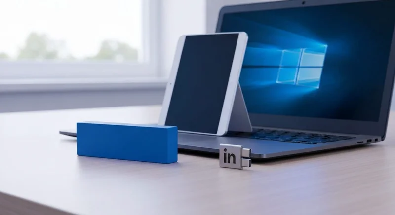 Windows portátil con bloque azul Microsoft Store tableta USB LinkedIn