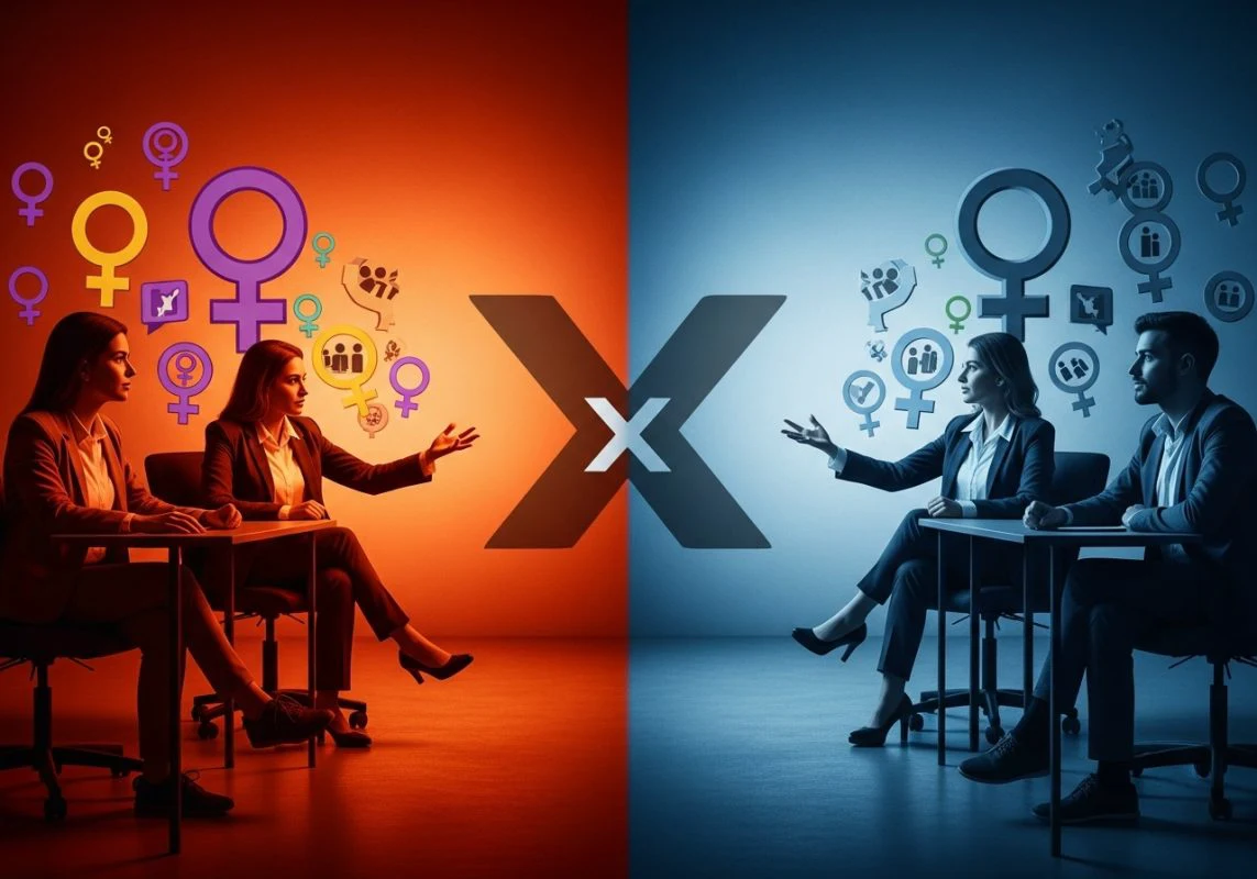 debate en redes sociales entre grupos opuestos de ideas