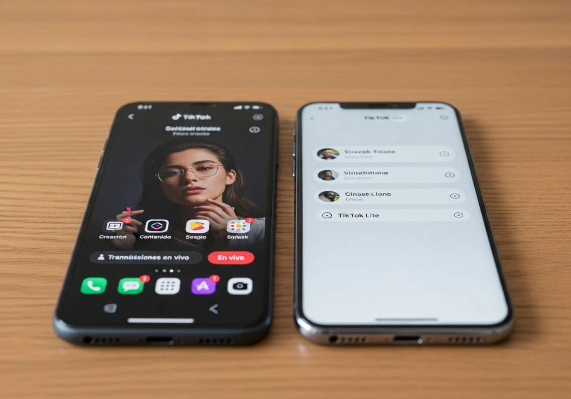 dos smartphones mostrando aplicaciones de TikTok juntos
