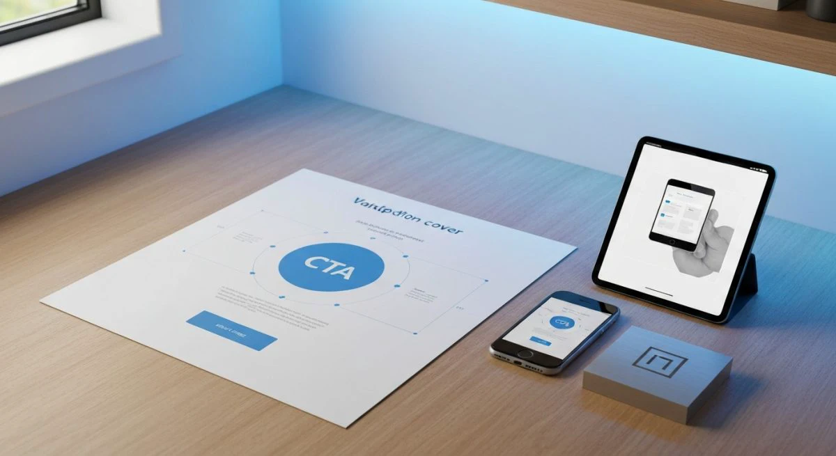 Escritorio de diseñador con diseño LinkedIn impreso y tablet smartphone