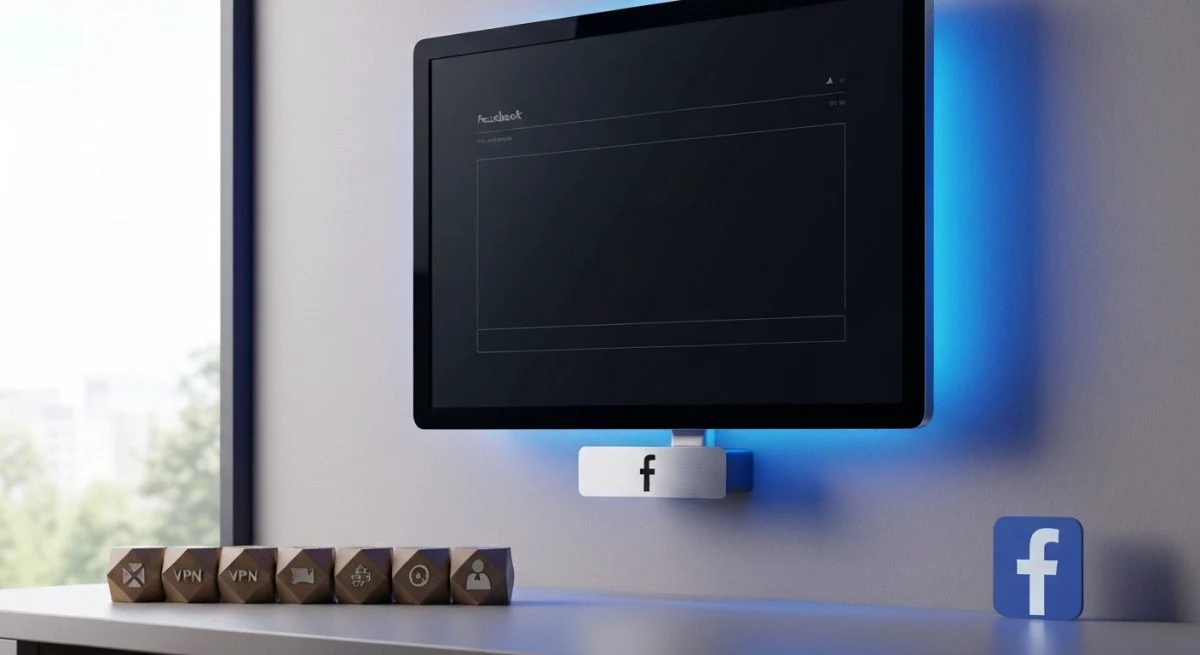Oficina en casa moderna pantalla ultrafina con ocho bloques Facebook