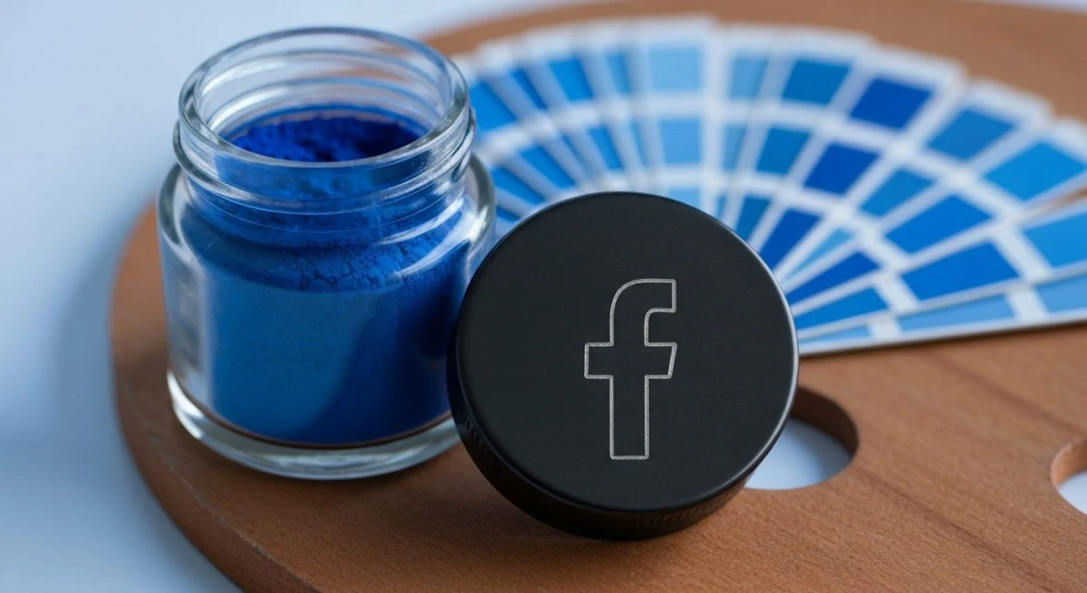 Tarro de vidrio con emblema Facebook grabado en tapa oscura