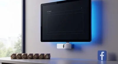 Oficina en casa moderna pantalla ultrafina con ocho bloques Facebook